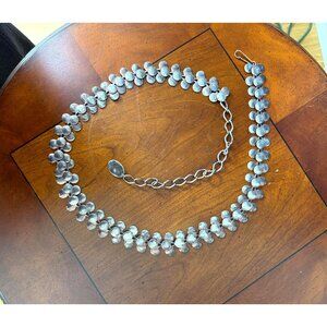 1960s/70s silver tone chain belt with linked circle discs